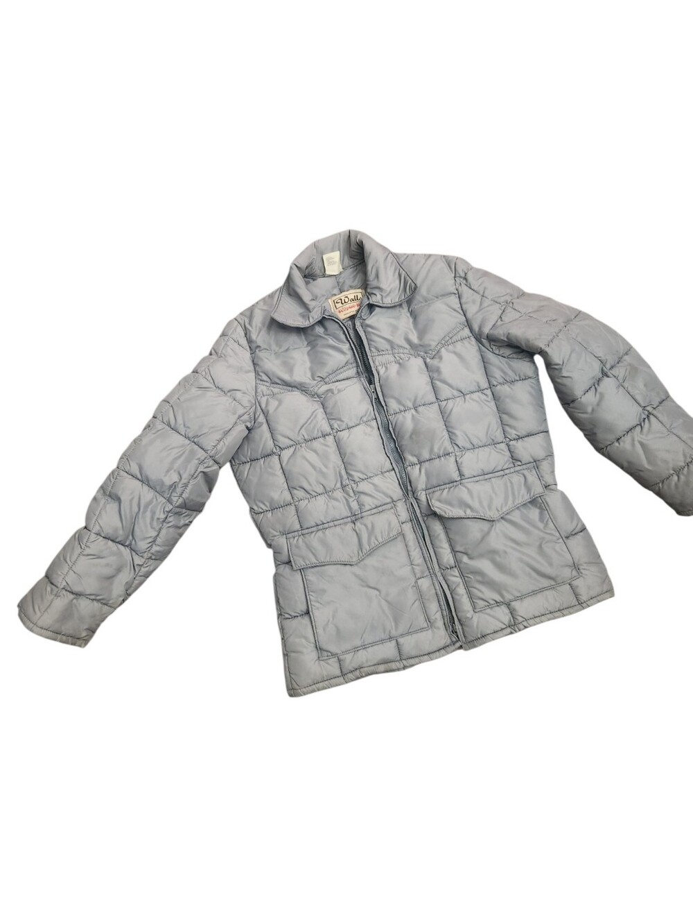 Vintage Walls Puffer Jacket Gray Mens Medium Zip Coat Polyfil